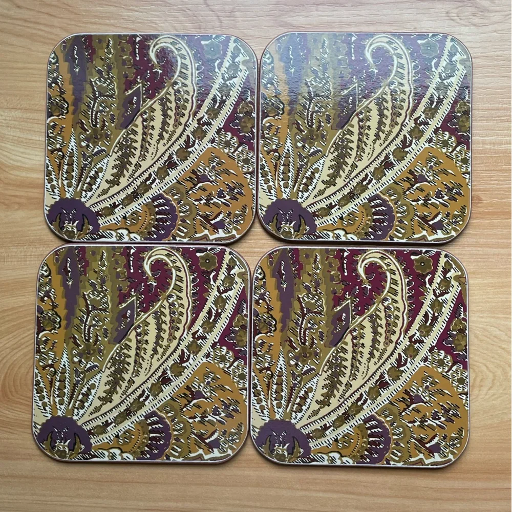 Williams Sonoma Aurora Paisley Coasters set of 4